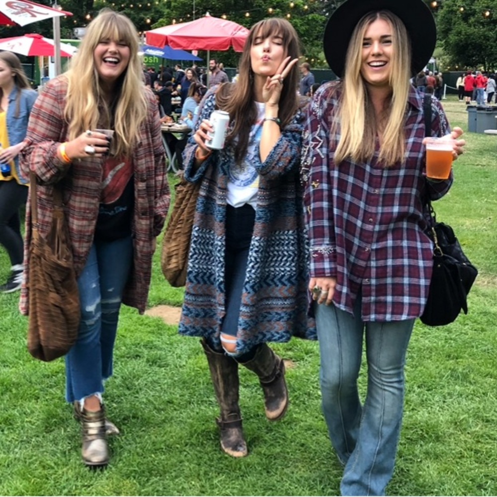 Free People plaid Victorian bell balloon sleeve jacket sz small - Picture 11 of 13